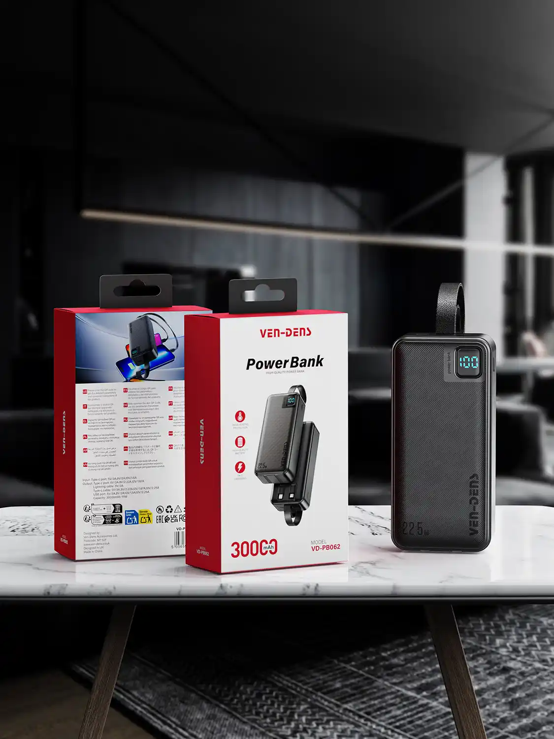 VEN-DENS 30000mAh Fast Charging Power Bank