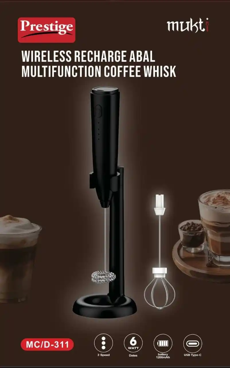 Prestige Wireless Rechargeable Multifunction Coffee Whisk